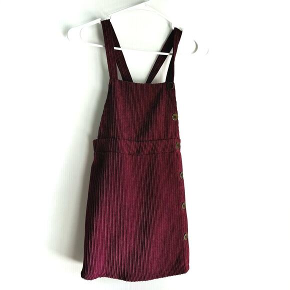 Art Class Corduroy Overall Dress Maroon Size Medium - Picture 1 of 5